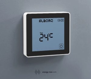 پنل ترموستاتیک کولر سلولزی ۸۵۰۰ روبرو زن نیرو تهویه البرز